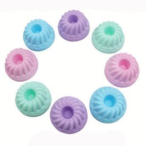 Molde de Silicona Ecológico USSE para Muffins, Jabones, Pasteles, Chocolate y Pudín, Diseño Moderno Multicolor de 4 Piezas - Product Image 1