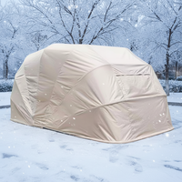Nouveau style grand abri de garage 5.9x2.5x2.45m portable, imperméable, durable, moderne, simple, en métal, pour stationnement de voiture, pliable semi-automatique