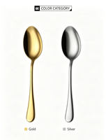 Ensemble de couverts en acier inoxydable poli miroir, argenterie dorée pour dîner et usage en restaurant