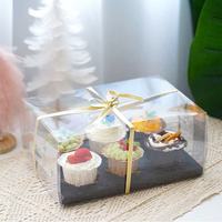 2 4 6 scatola per Cupcake in cartone ondulato trasparente a 12 fori con laminazione opaca/lucida per regali di compleanno e display per torte-MOQ 50 pz