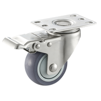 Prix d'usine Roulettes pivotantes industrielles robustes en acier inoxydable TPR 3 4 5 pouces 80 110 130 kg pour fauteuils roulants