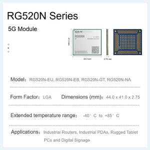 RG520N系列5G Sub-6 GHz LGA模块专门针对物联网和EMBB应用进行了优化 - Product Image 5