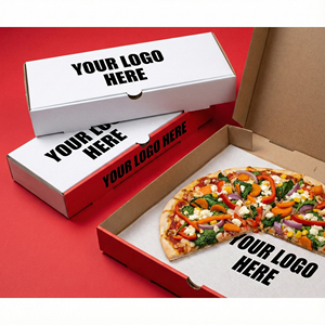 Boîte à pizza en carton ondulé blanc avec logo personnalisé pour pizza, design personnalisé Enten - Product Image 5