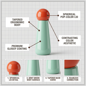 Garrafa de Água de Aço Inoxidável 350ml com Design Personalizado e Logo, à Prova de Vazamentos, para Meninas e Crianças em Viagem - Product Image 3