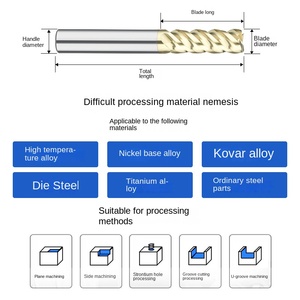 Carburo ad alta temperatura speciale fresatrice HRC60 4-flauto fresatura convenzionale per centro di tornitura - Product Image 4