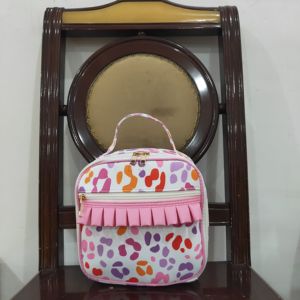 Fiambrera con estampado de leopardo rosa y púrpura Boutique para niñas pequeñas, artículos escolares para la espalda, lona con cremallera, PEVA, venta al por mayor, bebés y estudiantes - Product Image 4