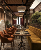 Canapé banquette en cuir pour restaurant, table de restaurant en bois, banquette longue durable pour pub, solution clé en main pour restaurant