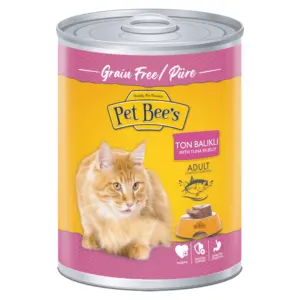 Pet Bee's kucing dewasa dengan Tuna in Jelly Grain gratis Pate 400g * 12PCS * kucing dewasa Makanan basah kaleng nutrisi lengkap