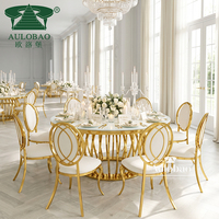 Tables de réception AULOBAO AT-1041, design élégant et moderne en forme de cage à oiseaux, base en acier inoxydable, pour mariage, fête, dîner, événements, salle de banquet