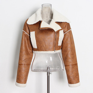 Nouveau Design personnalisé décontracté <span class=keywords><strong>en</strong></span> <span class=keywords><strong>cuir</strong></span> <span class=keywords><strong>grande</strong></span> <span class=keywords><strong>taille</strong></span> femmes s veste <span class=keywords><strong>en</strong></span> fourrure vestes pour femmes - Product Image 3