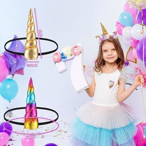 <span class=keywords><strong>Serre</strong></span>-tête en métal en forme de corne de <span class=keywords><strong>licorne</strong></span>, accessoire de cosplay élastique pour enfants et adultes, idéal pour Halloween et les fêtes d'anniversaire - Product Image 4