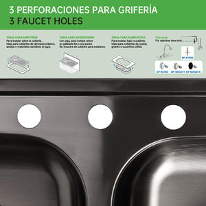 <span class=keywords><strong>Fregadero</strong></span> de Barra/Encimera de Alta Calidad Hecho a Mano con Superficie Negra Cepillada en Múltiples Tamaños y Grosores - Product Image 5