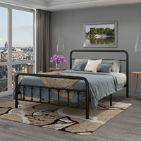 Cadre de Lit en Métal Grand Format de Luxe de Haute Qualité, Lit en Fer Intelligent, Meubles de Chambre pour Maison Moderne et Hôtel, Parure de Lit Incluse