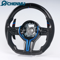 Volant de voiture en cuir et fibre de carbone véritable pour BMW F30 F31 F16 F10 F18 F01 F02 F15 F20 F22 F12 F16 F32 F45 X1 X2 X3 avec LED