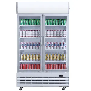 Koelapparatuur Display Koeler Supermarkt Display Koude Drank Rechtop Koelkast Koelkast Glazen Deur Chiller