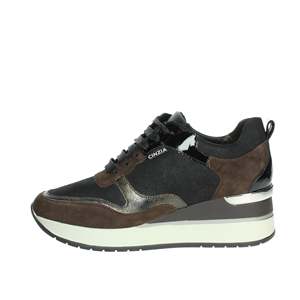 Sneakers Cinzia in Pelle Metallizzata Blu Scuro con Plateau, Scarpe da Donna alla Moda - Product Image 2