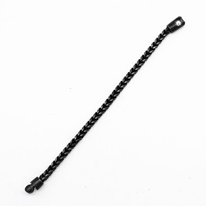 yunnique Black Distressed <b>Titanium</b> Steel Bracelet 210mm Magnetic Clasp Unisex Fashion <b>Chain</b> Bracelet - Product Image 2