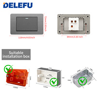 Prise murale modulaire DELEFU en acier inoxydable de qualité supérieure, norme brésilienne, en métal brossé, type N