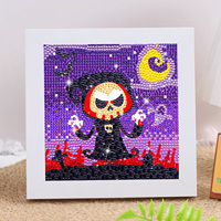 Kits de peinture diamantée Halloween pour adultes débutants, peinture complète 5D sur tissu, images en pierres précieuses, artisanat DIY, décoration