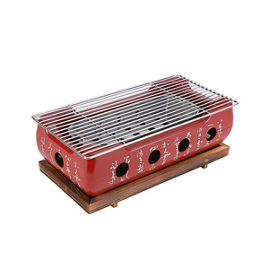 <strong>Japanese</strong> Style <strong>BBQ</strong> Grill Red Portable Barbecue Stove Aluminium Alloy Charcoal Stove <strong>Japanese</strong> Tabletop Barbecue Tools - Product Image 6