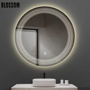 Yuvarlak kısılabilir Defogger banyo <span class=keywords><strong>Funky</strong></span> kozmetik makyaj gümüş ayna ile Led ışık - Product Image 3