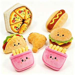 Personaliza adorables peluches con forma de comida para niños, set de juguetes de peluche suave con forma de taco, pizza y papas fritas. - Product Image 3