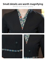 Uniforme d'hôtesse de table pour femmes Ling Restaurant, nouvelle collection été, style chinois, respirant, légèrement élastique, en soie gaufrée, pour directrices d'hôtel