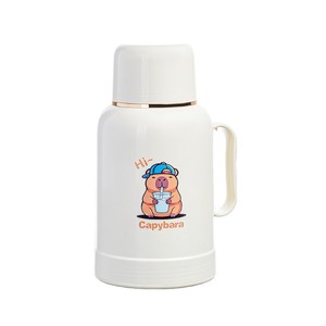 Capybara Thermos Flask With Glass Inner PP Outer Shell Sealed Silicone Lid Detachable Base For Home Office Student Use - Product Image 5