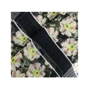 Simple European-style large pattern two-way smooth silk fabric skirt silk scarf satin flower digital printing fabric