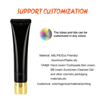 Tube souple vide en PE avec long bec, imprimé sur mesure, pour crème contour des yeux, BB crème, écran solaire, soins de la peau, emballage cosmétique à marque privée