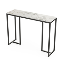 Meuble moderne en pierre frittée, Table d'appoint, bureau, porche, gain de place, entrée de couloir, Console avec métal pour Foyer/couloir