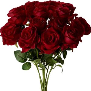 Rose artificielle à toucher réel, grande tige de 73 cm, rose en tissu de soie à tige unique pour la décoration florale de mariage - Product Image 2