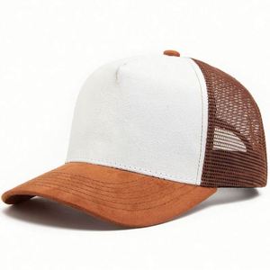 Gorra de béisbol transpirable de malla y gamuza para camionero con publicidad - Product Image 2
