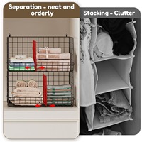 Organisateur de placard suspendu, étagère murale de rangement pour vêtements, panier suspendu pour chambre à coucher, armoire, buanderie