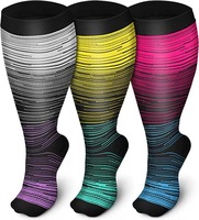 Chaussettes de compression pour hommes et femmes, 20-30 mmHg, chaussettes de sport, de course, de randonnée, de voyage, chaussettes longues respirantes