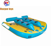 Bateau gonflable banane personnalisé en usine, 6 places, 3,5x3,5m, tractable, pour sports nautiques commerciaux, en PVC
