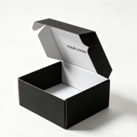 Boîte à chaussures noire en carton ondulé recyclable, avec logo personnalisé, de qualité supérieure, pliable, avec laminage mat