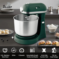 Mini Robot Pâtissier Compact Électrique 3 Pintes 300W pour Pâtes et Farines, Léger pour la Cuisson Domestique