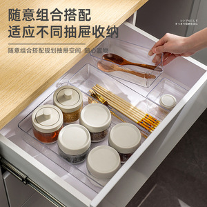 Transparent Acrylic Desktop Organizer Drawer Divider Storage <b>Box</b> For Office Stationery Cosmetics And Miscellaneous Items - Product Image 2