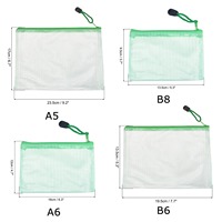 Pochette zippée en maille PVC imperméable, format A5/A6/B6/B8, pochettes pour documents, sacs pour factures, dossiers pour le bureau, la maison, les fournitures de papeterie