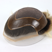 Prothèse capillaire indienne droite sur mesure de qualité supérieure pour hommes, avec contour AA, ligne de cheveux naturelle, respirante, en dentelle frontale et contour en PU fin