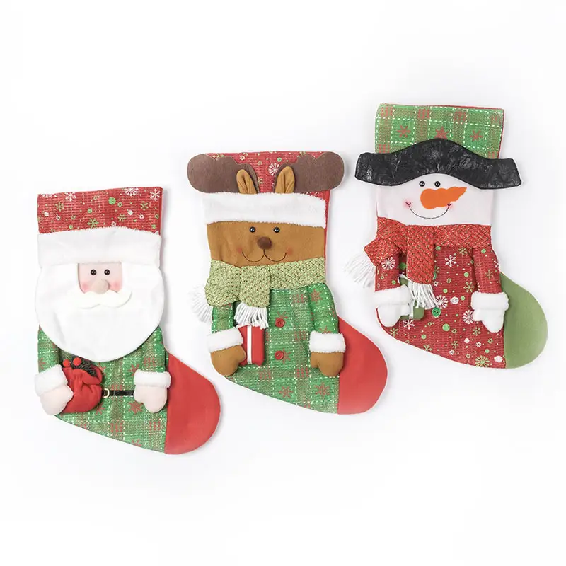 Vendita di liquidazione calza di natale In Stock di Natale appendere calzini sacchetti regalo per la decorazione