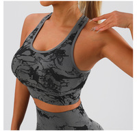 Siap Kirim Berbagai Warna Camo Seamless Fitness Set Anti Tembus Pandang 2 Potong Pakaian Yoga untuk Wanita Lari Outdoor