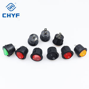 Tombol Hitam/Merah/Putih SPST Sakelar <span class=keywords><strong>Rocker</strong></span> Bulat AC 10A/125V <span class=keywords><strong>6A</strong></span>/<span class=keywords><strong>250V</strong></span> - Product Image 2