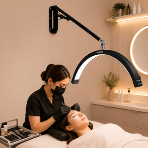 Lampe de plafond demi-<span class=keywords><strong>lune</strong></span> FOSOTO, extensible de 90 à 120 cm, lampe murale en forme de <span class=keywords><strong>lune</strong></span> pour les cils, le maquillage, la lumière de remplissage pour les tatoueurs, les salons de coiffure - Product Image 1