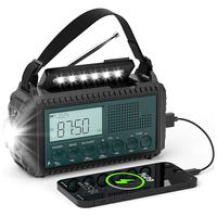 Radio à manivelle solaire GARIDA, portable, avec écran LCD, lampe torche, horloge, alarme SOS GCES-014