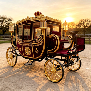 Chariot Électrique Sans Chevaux ZOWN Style Rétro Européen, Type Calèche Royale à 4 Roues, Batterie 60V pour Parc d'Attractions et Activités Touristiques - Product Image 1