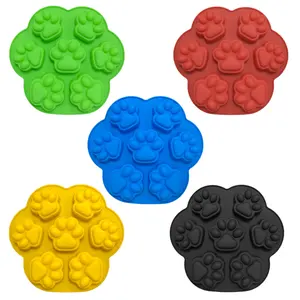 4 Pack Silicone Molds Puppy Dog Paw and Dog Bone Silicone Dog Treat Molds  for Baking Chocolate,Candy,Jelly,Ice Cube,Dog Treats