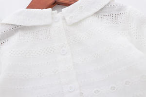 Chemisier à manches en dentelle à volants blanc pur pour filles, collection Printemps, de la boutique en ligne Inde - Product Image 2