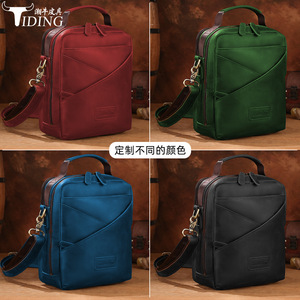 Sac bandoulière pour homme Tiding, cuir véritable brun foncé, durable, décontracté, pour l'extérieur - Product Image 4